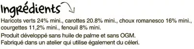 List of product ingredients La poêlée aux 5 légumes Paysan breton 1 kg