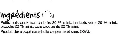 Lista de ingredientes del producto Les légumes verts Paysan breton 750 g