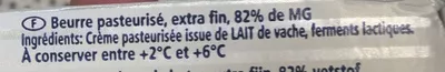 List of product ingredients Echire, beurre de baratte Echiré 250 g
