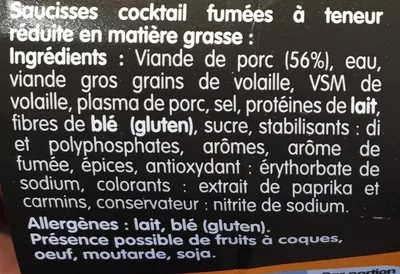 Liste des ingrédients du produit La Cocktail Légère (-30% M.G) Jean Caby 220 g