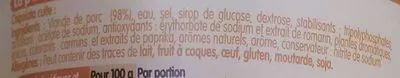Liste des ingrédients du produit La p'tite chipolata Jean Caby 150 g