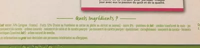 Liste des ingrédients du produit Yaourts aux fruits - Framboise, ananas, abricot, cerise, fraise, pêche Casino 16 x 125 g
