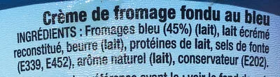 List of product ingredients La crème au bleu Président 125 g