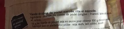 Lista de ingredientes del producto Emincés de poulet rôti Maître Coq 150 g