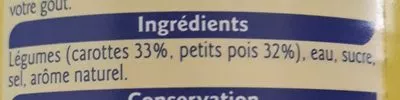 List of product ingredients Petits Pois Carottes Grand Jury 400 g e / 425 ml / 265 g