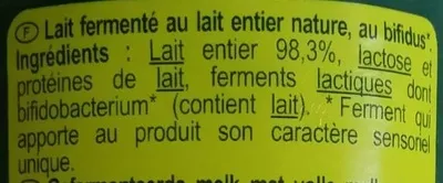 Lista de ingredientes del producto Bífidus desnatado Carrefour 500 g   (4 x 125 g)