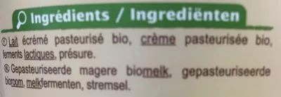 Liste des ingrédients du produit Fromage frais 3,2% MG Carrefour bio, Carrefour 500 g