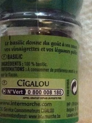 List of product ingredients Basilic Cigalou 12 g