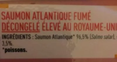 List of product ingredients saumon fumé ecosse - 150g Netto 150 g