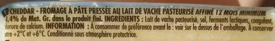 List of product ingredients Cheddar extra mature Itinéraire des Saveurs Affiné 12 mois minimum Itineraire Des Saveurs 200 g
