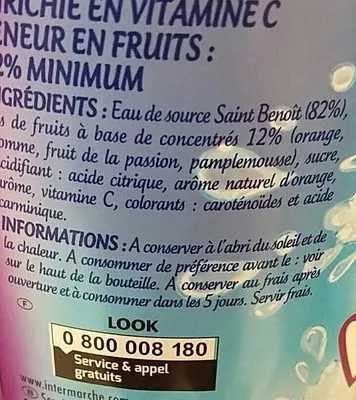 Liste des ingrédients du produit Multifruits Look 2000 ml