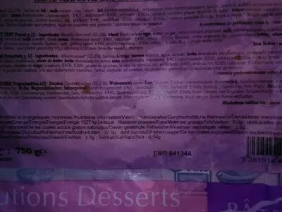 List of product ingredients Tarte clafoutis aux griottes Boncolac 