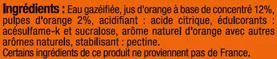 Liste des ingrédients du produit Orangeade pulpée zéro U 1 l