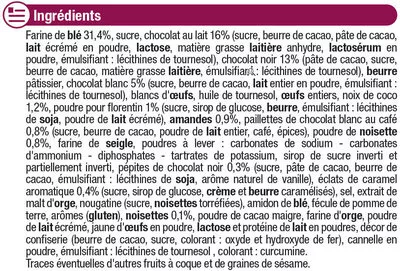 Liste des ingrédients du produit Assortiment biscuits Patissiers U 250 g