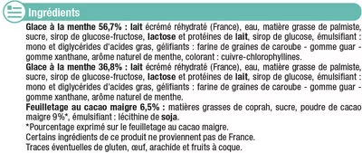 List of product ingredients Feuilleté glacé menthe chocolat U 321 g