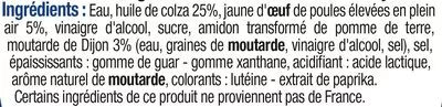Liste des ingrédients du produit Mayonnaise allégée en matières grasses à la moutarde de Dijon U 455 g