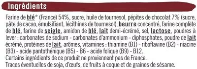 List of product ingredients Biscuits aux pépites de chocolat riches en vitamines U,  U Mat & Lou 180 g