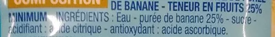 Liste des ingrédients du produit Nectar Banane Cora 1 L