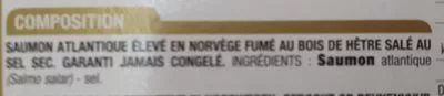 List of product ingredients Saumon norvége Cora 