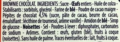 Lista de ingredientes del producto Brownie à Partager Ker Cadélac 1,7 kg e