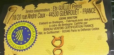 List of product ingredients Cidre Breton Doux Kerisac 100 cl (4 x 25 cl)