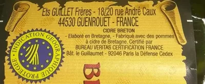 Liste des ingrédients du produit Cidre Breton Brut Kerisac 100 cl ( 4 x 25 cl)