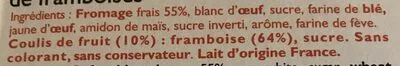 Lista de ingredientes del producto Gateau au fromage blanc Légendes du Poitou 