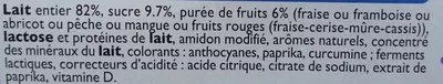 Lista de ingredientes del producto Yaourts aux fruits Mixés - Sans Morceaux Leader Price, Groupe Casino 2 kg (16 x 125 g)