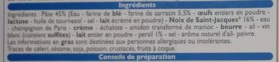 Lista de ingredientes del producto 2 Galettes de Sarrasin Noix de Saint-Jacques Leader Price 250 g