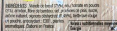 Liste des ingrédients du produit Spécial bolognaise Sans marque, Kermené 700 g