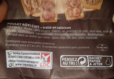 List of product ingredients Le poulet roti Le Gaulois 