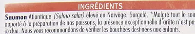 Liste des ingrédients du produit Pavés de Saumon Atlantique avec peau La table des pêcheurs 750 g