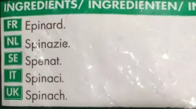 Liste des ingrédients du produit Épinards hachés Picard 1 kg
