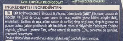 List of product ingredients Fou de menthe Picard 550 g e / 1 L