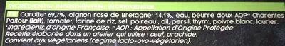 Liste des ingrédients du produit Carottes braisées aux oignons roses de Bretagne Picard 450 g e