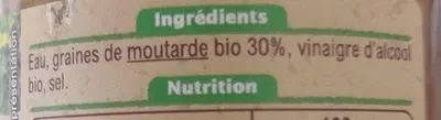 List of product ingredients Moutarde de Dijon Carrefour Bio, Carrefour 200 g