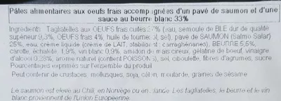 List of product ingredients Pavé de Saumon et Tagliatelles Carrefour 270 g