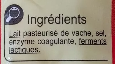 Lista de ingredientes del producto Emmental Carrefour 250 g