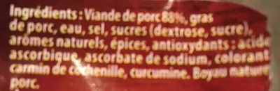 List of product ingredients Saucisses Fumées Bigard, Charcuteries du Don 720 g (x 4)