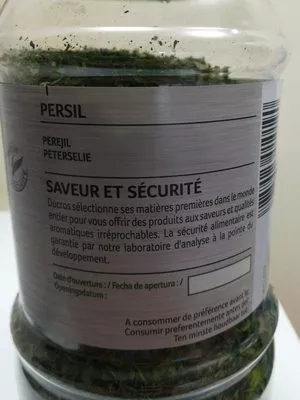 Lista de ingredientes del producto Persil Ducros 65 g