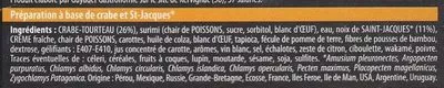 Lista de ingredientes del producto Mille-feuilles de Crabe & St-Jacques Guyader 120 g