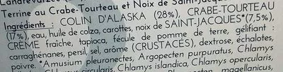 Liste des ingrédients du produit La Terrine au Tourteau & Saint-Jacques Guyader 350 g