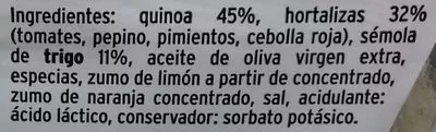 List of product ingredients Ensalada de quinua con hortalizas Pierre Martinet 250 g