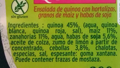Liste des ingrédients du produit Salada de quinoa Pierre Martinet 200 g