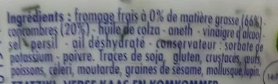 Liste des ingrédients du produit Tzatziki Blini 200 g
