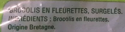 Lista de ingredientes del producto Brocolis en fleurettes Thiriet 1kg