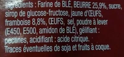 List of product ingredients Gâteau Breton au Fourrage à la Framboise  240 g