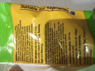 Liste des ingrédients du produit Falafel Boulettes de pois chiches YARDEN 500 g