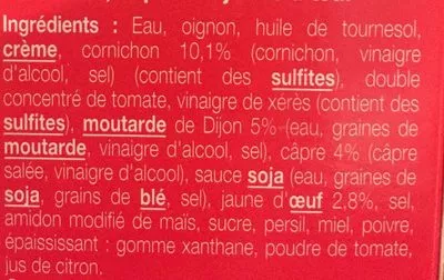 Liste des ingrédients du produit Sauce Spéciale pour Filet Américain Steak Tartare Christian Potier 150 g (3 * 50 g)