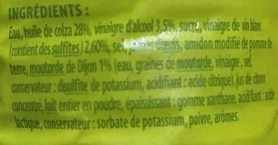 List of product ingredients Sauce crudités Covinor 500 ml